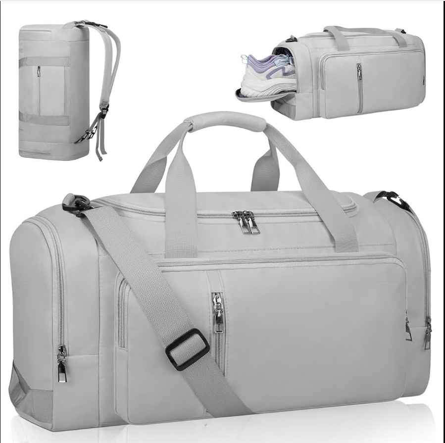 CSD01GBFM0003GY Weekender Overnight Dufflle Shoulder Bag for Men, Women,Gym, Travel, Sports, Gray