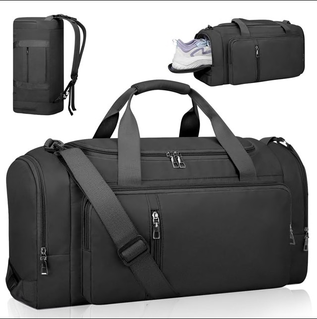 CSD01GBFM0003BKWeekender Overnight Dufflle Shoulder Bag for Men, Women,Gym, Travel, Sports, Black