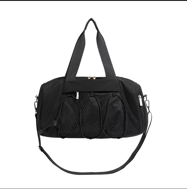 CSD01MGDB0000BK Mini Gym Bag for Women Girls Small Duffle Bag with Wet and Dry Separation Waterproof Gym Tote Bag for Swimming Yoga Dance, Black