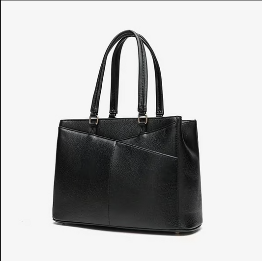 CSD02LPTB0000BK Laptop Tote Bag for Women, Work Bags Laptop Bag Teacher Tote Bag, Leather Computer Bag Large Purses Handbag Professional Briefcase, Black, Fits 15.6 Inch Laptop, Black