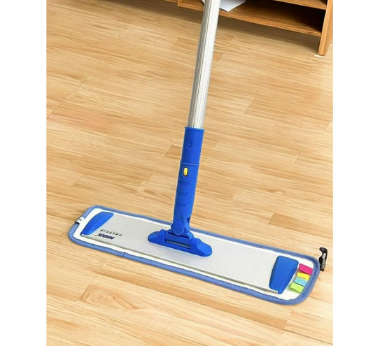 CSD01DMSJ2233BU Microfiber Mop Floor Cleaning mop, Flat Mop with Stainless Steel Handle,4 Reusable Washable Mop Pads and mop Pads Brush,Microfiber Mop for Hardwood,Blue