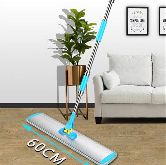CSD02DMSJ2233BU Microfiber Mop Floor Cleaning mop, Dust Mop with Stainless Steel Handle,4 Reusable Washable Mop Pads and mop Pads Brush,Microfiber Mop for Hardwood,Blue