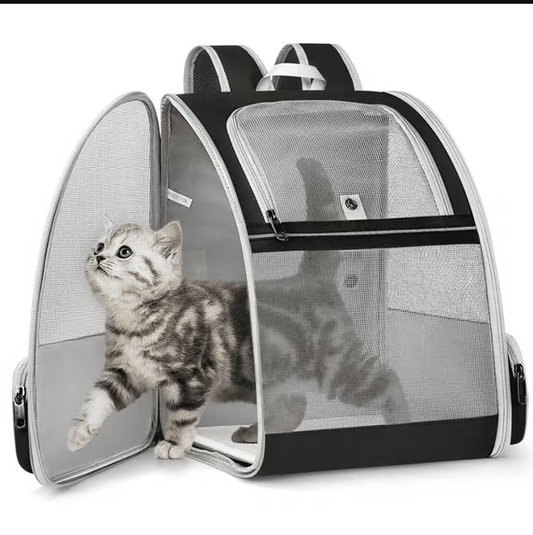 CSD02BPBC0626BK CshidWorld TSA Airline Approved Collapsible Cat Carrier for Large Cats and Small Dogs up to 25lbs, Soft-Sided Travel Dog Carrier (Black)