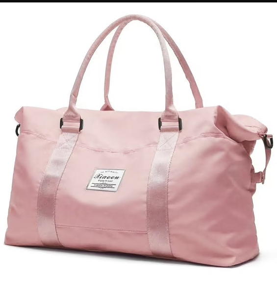 CSD01TDGB1808PNK 24" Overnight Bag Weekender Bag for Women, Shoulder Travel Duffel Bag, Sports Gym Bag with Dry Wet Separated Tote Bag/Trolley Sleeve/Adjustable Strap, Waterproof & Tear Resistant, Pink