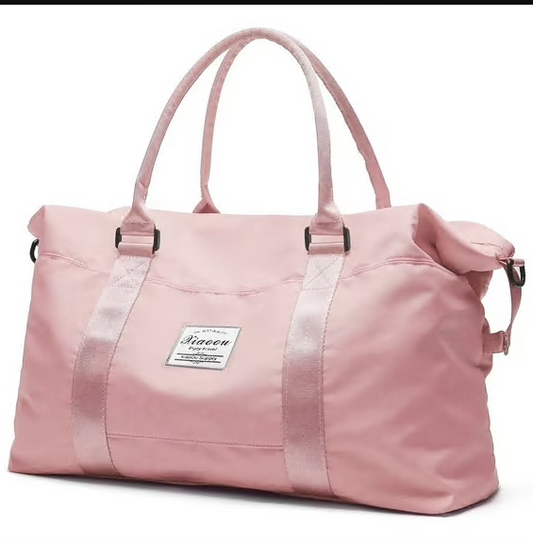 CSD01TDGB1808PNK 24" Overnight Bag Weekender Bag for Women, Shoulder Travel Duffel Bag, Sports Gym Bag with Dry Wet Separated Tote Bag/Trolley Sleeve/Adjustable Strap, Waterproof & Tear Resistant, Pink