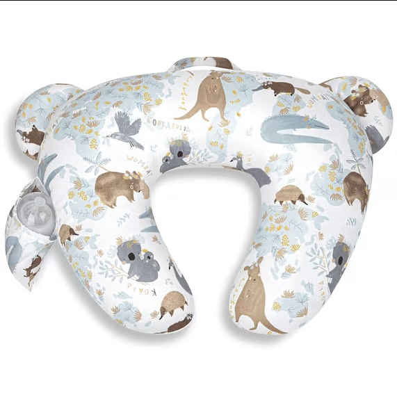 CSD02BNFP00BEWH CshidWorld Nursing Pillow, Cute Bear Eras, Ergonomic Nursing Essentials for Bottle and Breastfeeding, Firm Fiber Fill, with Removable Pillow Cover/ Handy Side Pocket, Machine Washable