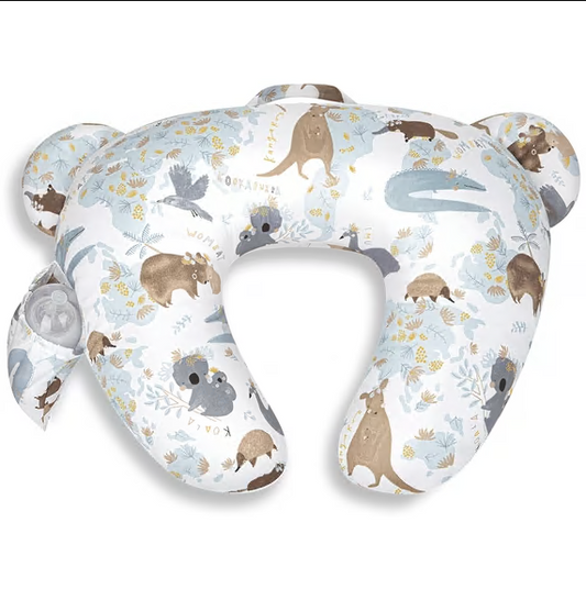 CSD02BNFP00BEWH CshidWorld Nursing Pillow, Cute Bear Eras, Ergonomic Nursing Essentials for Bottle and Breastfeeding, Firm Fiber Fill, with Removable Pillow Cover/ Handy Side Pocket, Machine Washable