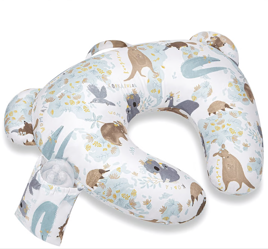 CSD01BNFP00BEWH CshidWorld Cute Nursing Pillow, Ergonomic Breast Feeding Pillows for Mom, Enhanced Comfort, with Removable Pillow Cover/ Handy Side Pocket, Breastfeeding Essentials, Multifunctional Support Cushion
