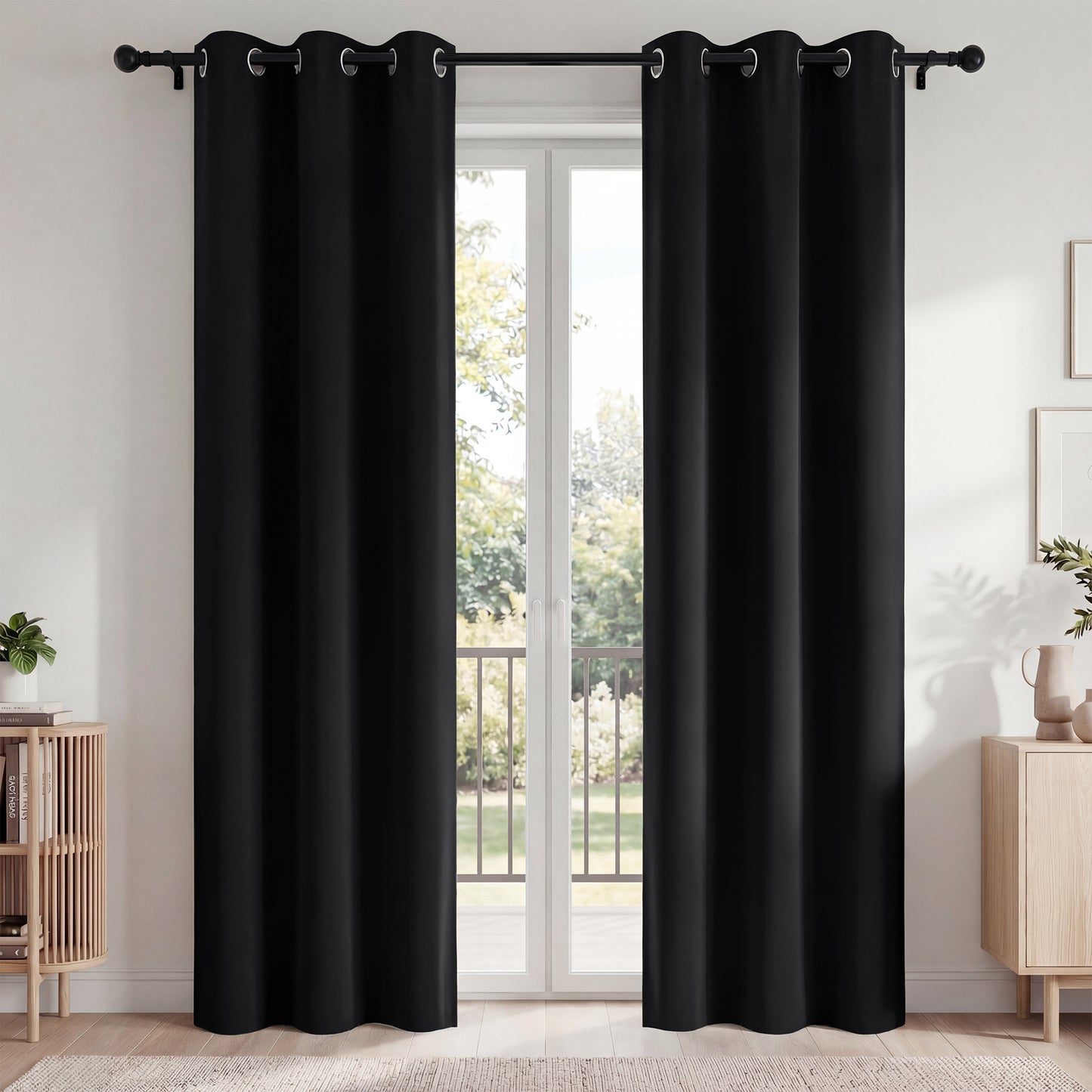 Blackout Curtains, Blackout Curtains Set of 2 for Bedroom Living Room 42x84 in, Thermal Insulated Room Darkening Drapes with Grommet Top, Noise Reduction & Light Blocking