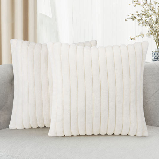 18x18 Pillow Cover, 2 Pack Velvet Pillow Covers, Faux Fur Square Throw Pillow Covers for Living Room Decorations, Throw Pillow Cases Cushion Cover for Home Sofa Bedroom Car