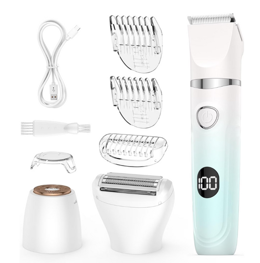 Electric Razor for Women, 4 in 1 Bikini Trimmer Wet & Dry Body Razors and Facial Hair Remover