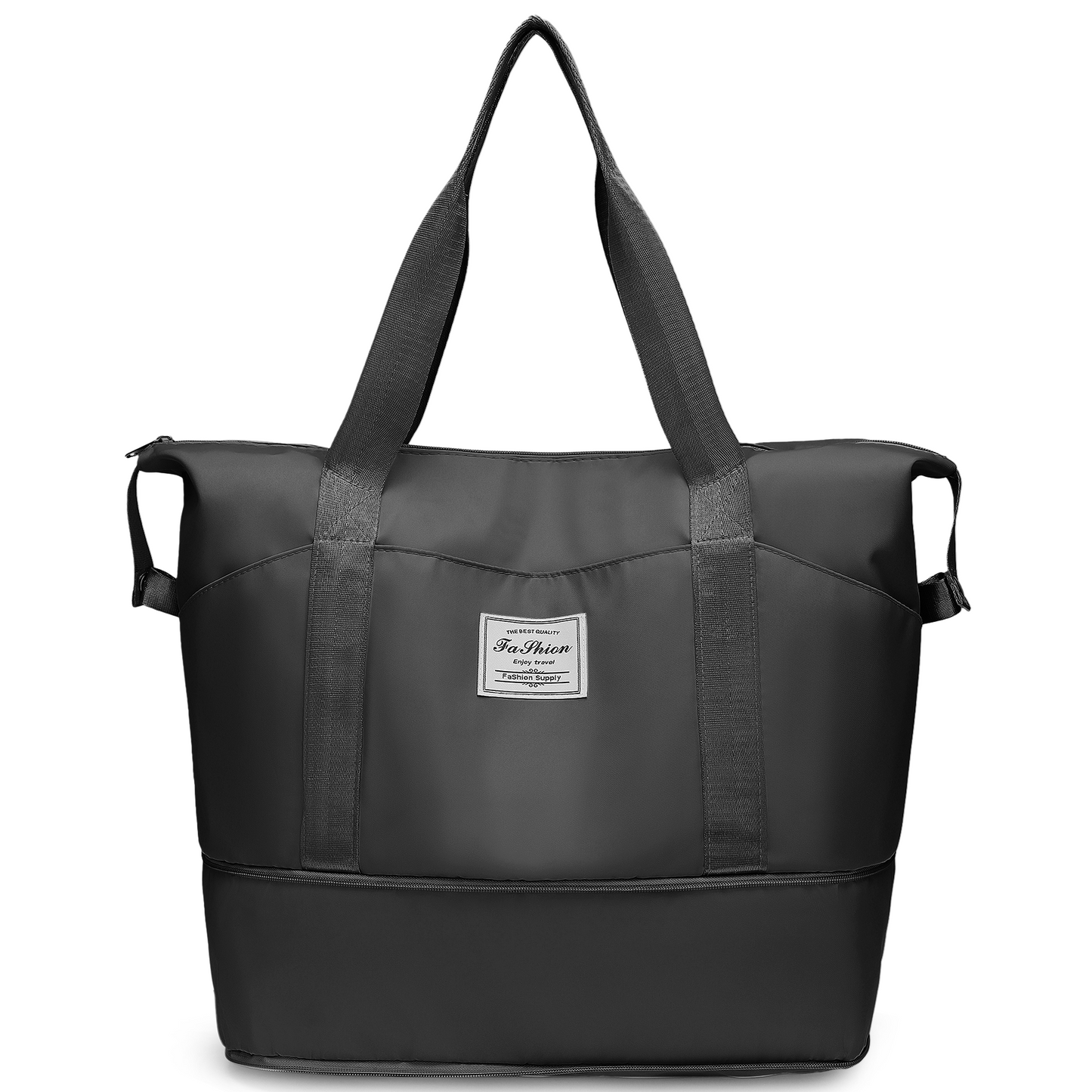 CSD02WBTB0000BK35L Travel Bag, Expandable Travel Duffel Bag, Weekender Carry On Overnight Bags for Women Men, Personal Item Bag for Airlines w/Wet Dry Pocket/ 3 Front Pockets/Trolley Sleeve, Gym Tote Bag, Black