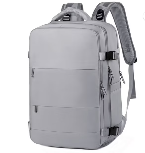 CSD02TBFM0000GY Travel Backpack for Women & Men, Carry On Backpack w/USB Charging Port & Shoe Compartment, TSA-Approved 17” Laptop Backpack for Air Travel, Hiking, Business, Weekender, Water-Resistant Design,Gray