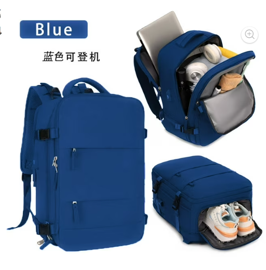 CSD02TBFM0000BU Travel Backpack for Women & Men, Carry On Backpack w/USB Charging Port & Shoe Compartment, TSA-Approved 17” Laptop Backpack for Air Travel, Hiking, Business, Weekender, Water-Resistant Design, Blue