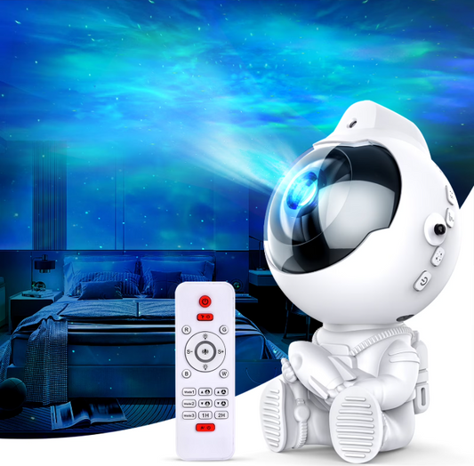 CSD01DESP0000BU   Star Projector, Astronaut Galaxy Projector, Kids Night Light Starry Nebula Ceiling LED Lamp with Timer & Remote, 360°Rotation Magnetic Head, Gift for Children Adults Bedroom Party Christmas Birthdays