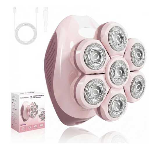 Electric Razors for Women Legs, 7D Fast & Painless Full-Body Shaver for Silk Skin – Waterproof Lady Face Pubic Hair Remover w/Light&Travel Cover – Wet/Dry Use, Gifts for Women Girl, Pink