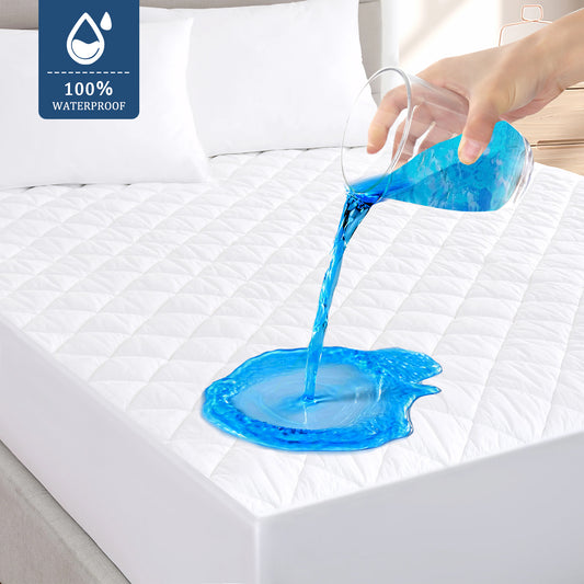 100% Waterproof Mattress Protector California King Size, Breathable Air Fabric Waterproof Mattress Cover, Waterproof Topper Protector Hypoallergenic & Noiseless, Machine Washable, 8-21'' Deep Pocket