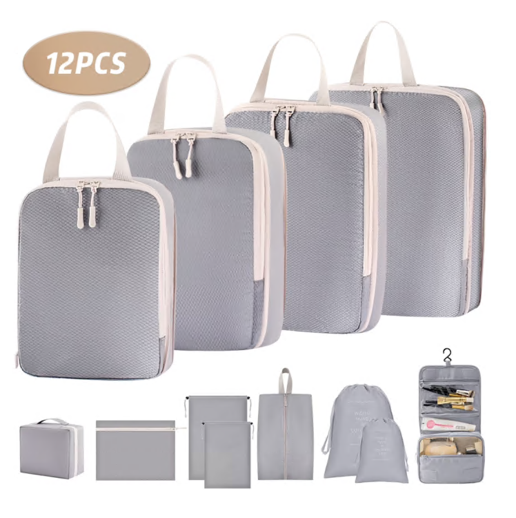 12 Set Packing Cubes for Travel, Premium Suitcase Organizer Bags Set, Space-Saving Luggage Organizers, Travel Accessories and Essentials