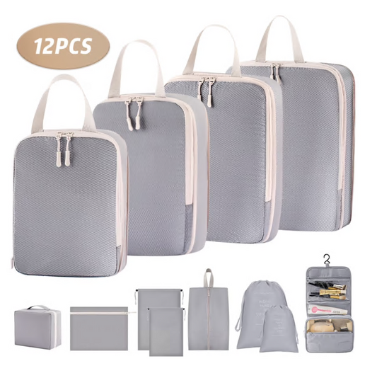 12 Set Packing Cubes for Travel, Premium Suitcase Organizer Bags Set, Space-Saving Luggage Organizers, Travel Accessories and Essentials