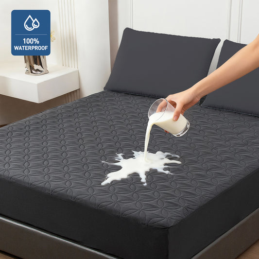 Waterproof Mattress Protector, Twin-XL Size Mattress Pad Noiseless with Deep Pocket 6"-18" Depth, Soft Breathable Dirt-Proof Bed Mattress Cover Washable for Home, Bedroom, Hotel