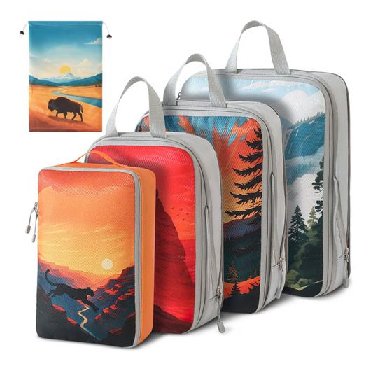 5 Set Compression Packing Cubes for Travel Essentials, Expandable Packing Cubes for Travel Accessories Luggage Suitcase Backpack