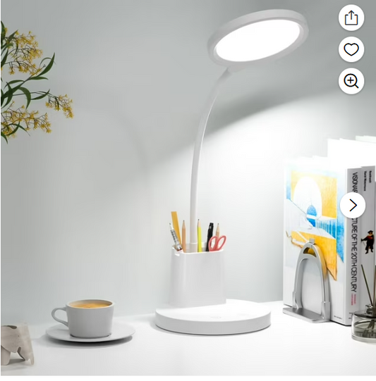 CSD03LDDL0003WH  Desk Lamp, LED Table Lamps for Home Office, 3 Lighting Modes, 800LM Eye-Caring Desk Light with Pen Holder, Touch Control, Dimmable, 360° Gooseneck Desk Lamp for College Dorm Room, White