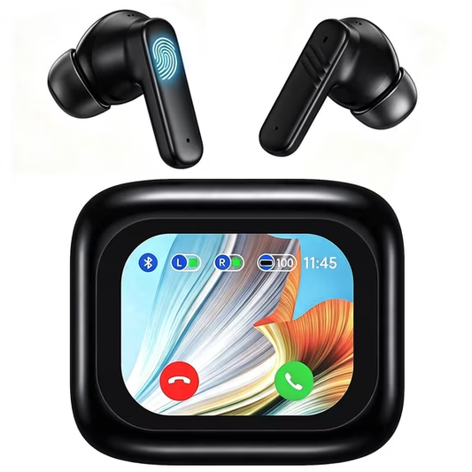 Wireless Bluetooth 5.4 Earbuds with Touch Screen, ANC ENC Noise Cancelling earphones, 60H Playtime, IPX7 Waterproof Clear Calls, Secure Fit for Running Gym