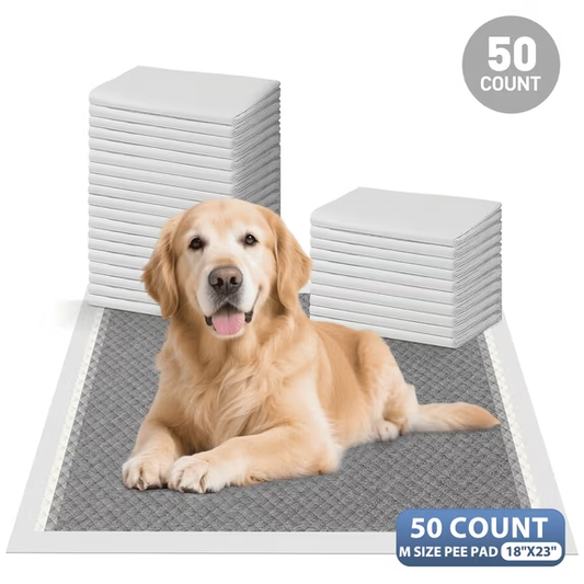 Cshidworld 50-Count Charcoal Puppy Pads, 18"*23" Charcoal Dog Pee Pads, M-Size Odorless Potty Pads for Dogs Cats Rabbits, Leak-Proof Disposable Puppy Pads Pet Training Pads for Housebreaking