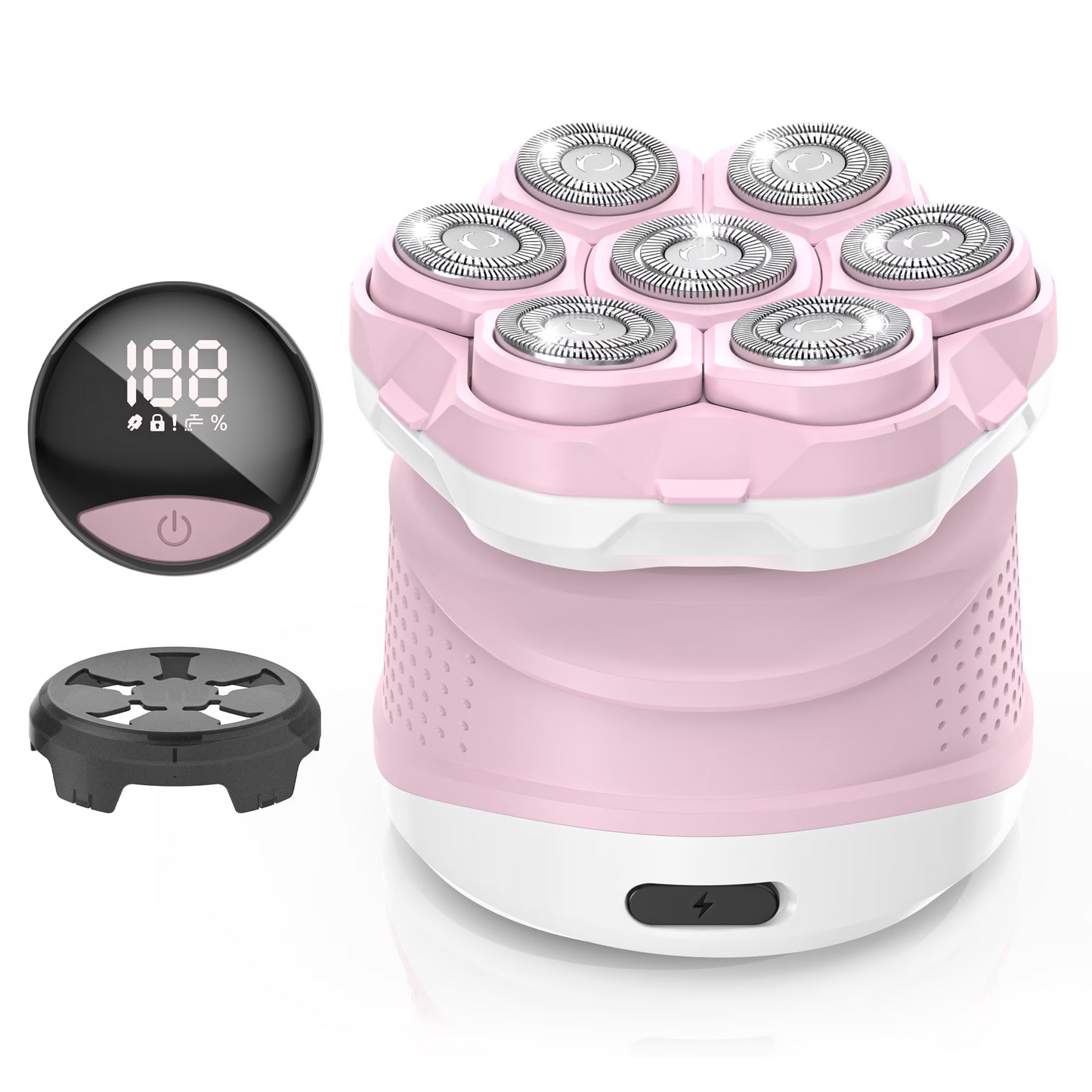 Electric Razors for Women, 7D Electric Shaver for Women, IPX6 Waterproof with Fast Charge, LED Display, Magnetic Heads, Pink
