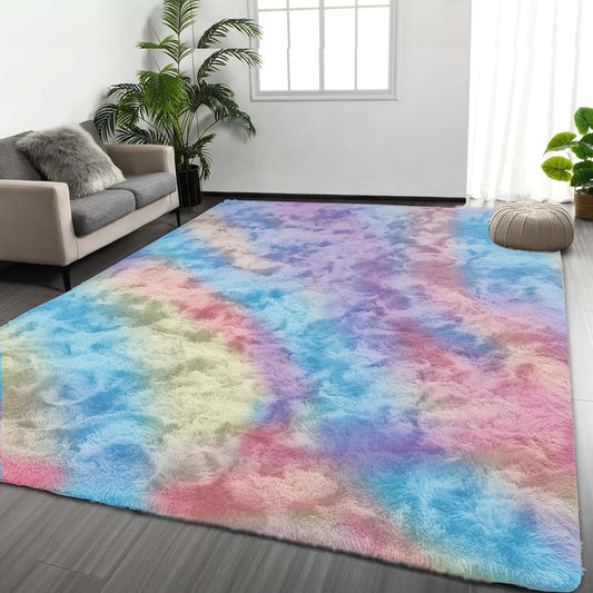 CSD01CSAR0508RB Area Rugs for Living Room Bedroom, 5x8 Ultra Soft Comfy Fluffy Thickened Memory-Foam Indoor Carpets, Modern Minimalist Carpet for Teen Adults Apartment Bedroom Home Decor