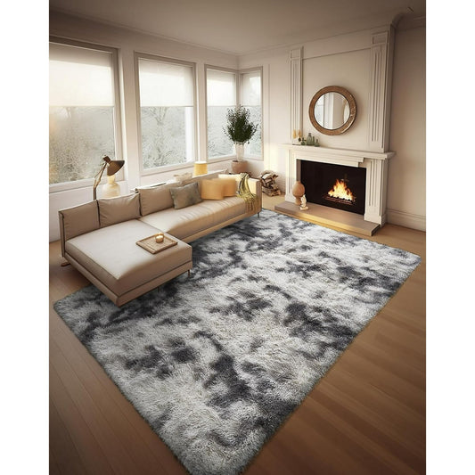 CSD01CSAR0810SRG Area Rugs for Living Room Bedroom, 8x10 Ultra Soft Comfy Fluffy Thickened Memory-Foam Indoor Carpets, Modern Minimalist Carpet for Teen Adults Apartment Bedroom Home Decor