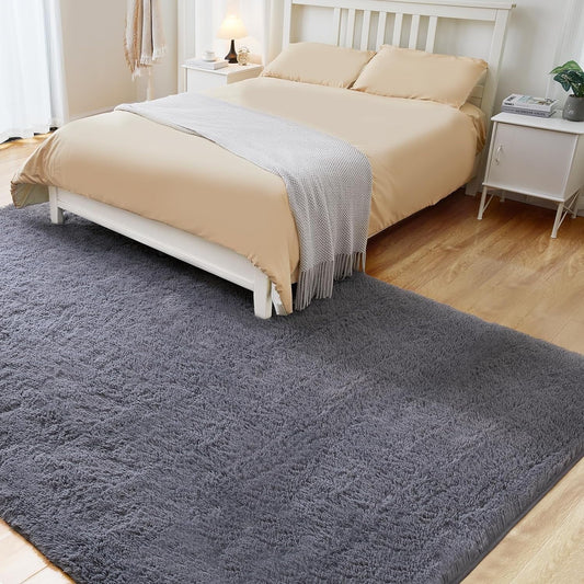 CSD01CSAR0810DRG Area Rugs for Living Room Bedroom, 8x10 Ultra Soft Comfy Fluffy Thickened Memory-Foam Indoor Carpets, Modern Minimalist Carpet for Teen Adults Apartment Bedroom Home Decor