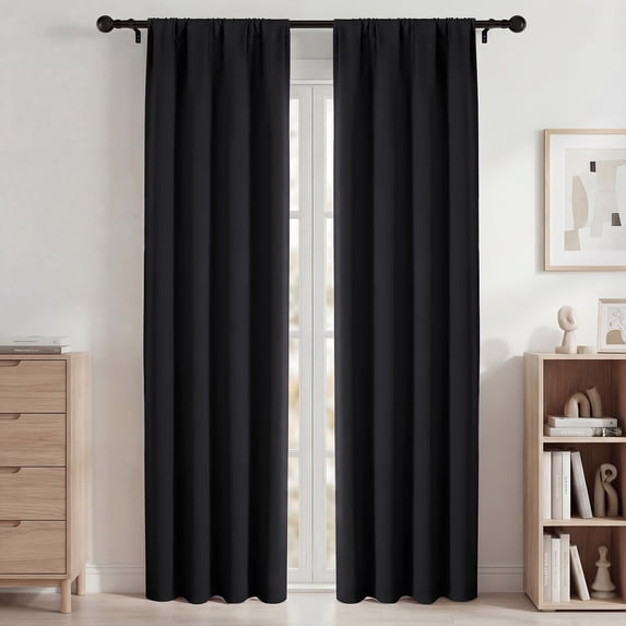 Blackout Curtains, Room Darkening Curtains 42x84in 2 Panels Set, Rod Pocket Blackout Drapes for Bedroom Living Room, Thermal Insulated & Noise Reduction Window Curtains