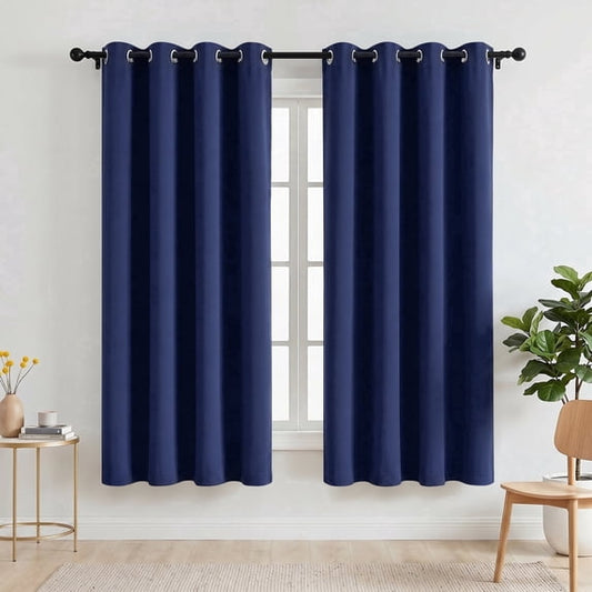 Blackout Curtains, 52 x 72 inch Blackout Curtains Set of 2 Panels, Thermal Insulated Room Darkening Curtains for Bedroom, Privacy Protection & Noise Reduce, Navy Blue