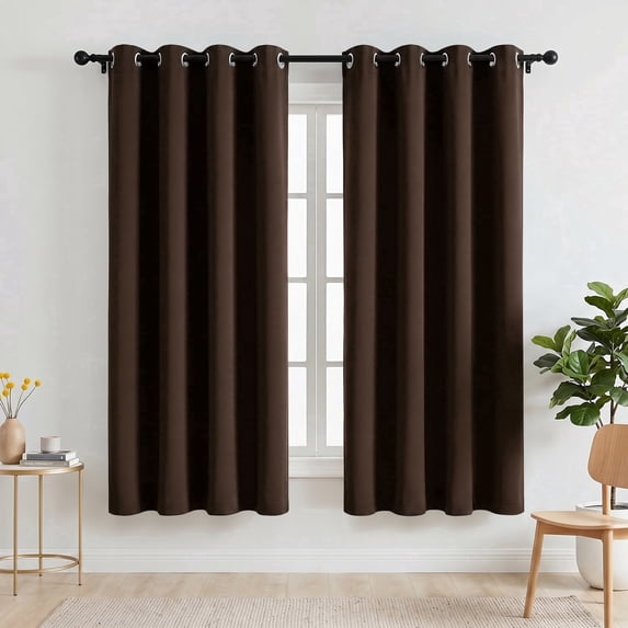 Blackout Curtains, 52 x 72 inch Blackout Curtains Set of 2 Panels, Thermal Insulated Room Darkening Curtains for Bedroom, Privacy Protection & Noise Reducing, Brown