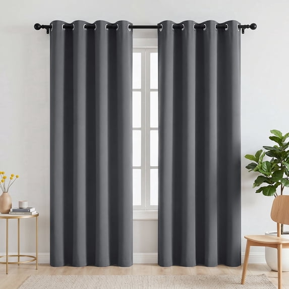Blackout Curtains, 52 x 84 inch Blackout Curtain 2 Panels, Thermal Insulated Room Darkening Drapes for Bedroom, Privacy Protection & Noise Reduce, Dark Gray