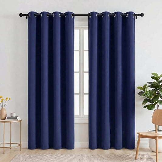 Blackout Curtains, 52 x 84 inch Blackout Curtains Set of 2 Panels, Thermal Insulated Room Darkening Curtains for Bedroom, Privacy Protection & Noise Reducing, Navy Blue