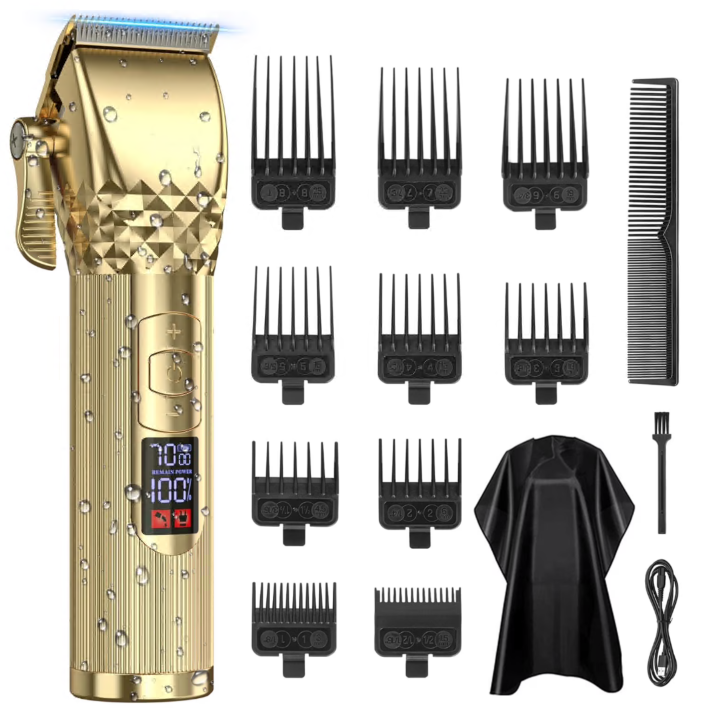Professional Hair Clippers for Men, Cordless Rechargeable Beard Hair Trimmer, LED Display Barber Haircut, 7000RPM Men?s Razor Shaver Grooming Kit with 10 Guide Combs Gifts for Men Husband Father