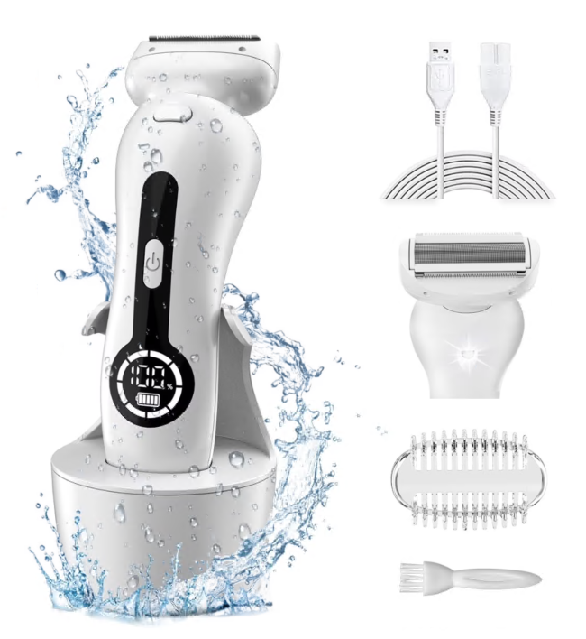 Electric Shaver for Women, Womens Electric Razor Lady IPX7 Waterproof Legs Arm Underarm Painless Epilator Body Hair Remover