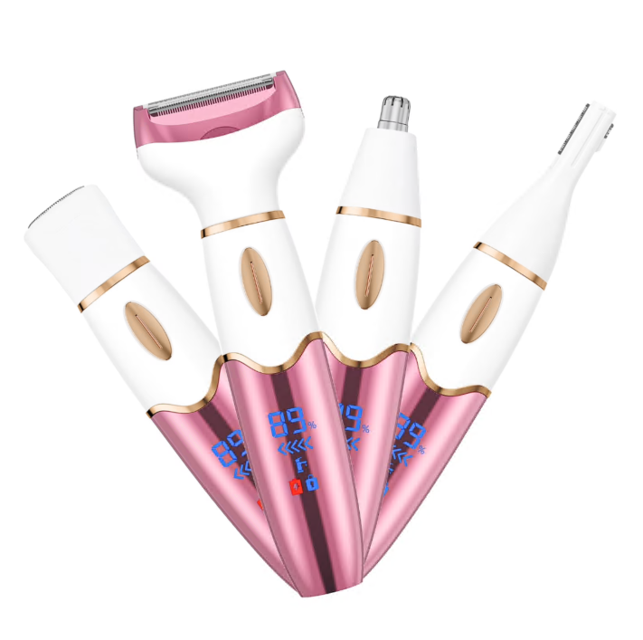 Electric Razor for Women, 4 in 1 Bikini Trimmer Wet & Dry Body Razors and Facial Hair Remover,