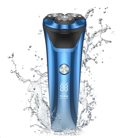4D Electric Shaver for Men, IPX7 Waterproof Electric Razor Dry Wet Rotary Face Shaver Rechargeable Cordless Travel Beard Trimmer w/ LED Display & Charging Stand & Pop Up Trimmer for Dad Husband