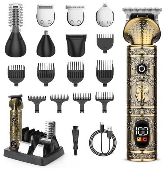 Beard Trimmer for Men, Professional Mens T-Blade Trimmer Electric Shaver Razor, Nose Body Trimmer Hair Cutting Kit Cordless 6 in 1, Grooming Kit Gifts for Men