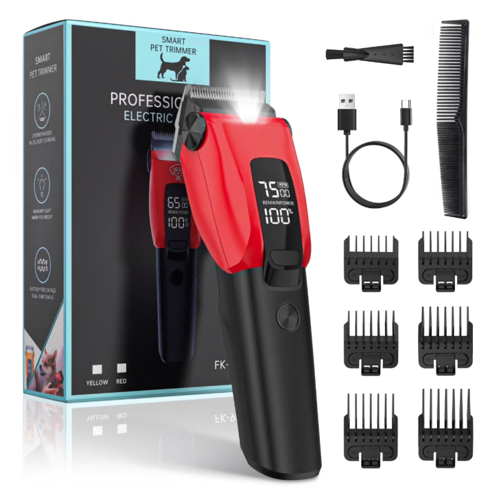 Dog Clippers for Grooming for Heavy Thick Coat, LED Light Dog Grooming Kit, Low Noise Hair Trimmer,Cordless Pet Hair Shaver with Stainless Steel Blade for Dogs Cats Pet