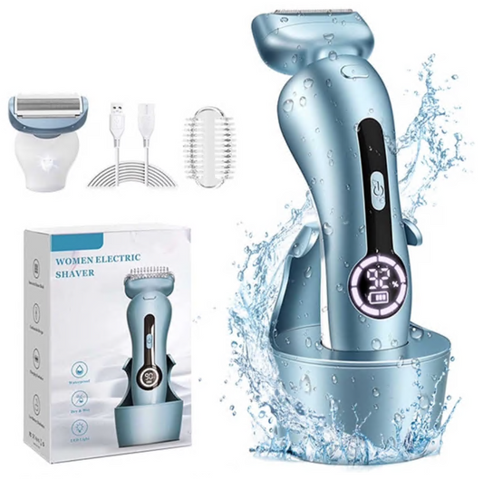 Electric Razor for Women, Painless Womens Electric Shaver, Low Noise Bikini Trimmer Body Hair Removal Rechargeable Wet/Dry Cordless Epilator