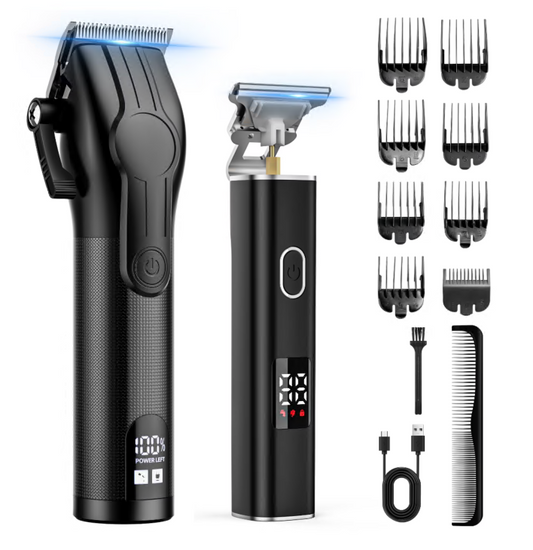 Hair Clippers for Men, Professional Clippers and Trimmers Set, Cordless Hair Clippers, Haircutting Machine with LED Display for Barber Mens Grooming Kit, Gifts for Men