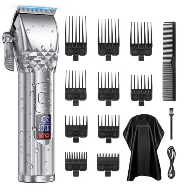 Hair Clippers for Men, Cordless Rechargeable Beard Hair Trimmer, LED Display Barber Haircut, 7000RPM Professional Men’s Razor Shaver Grooming Kit with 10 Guide Combs Gifts for Men Husband Father