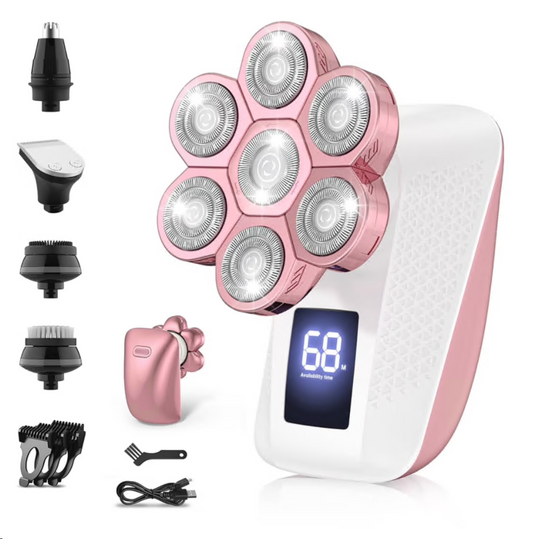 Women Electric Razors, 7D Electric Shaver for Women, 5 in 1 Lady Shavers, Wet/Dry Bikini Trimmer, Rechargeable Facial Hair Removal, Painless Face Razor for Arms Legs Armpit Pubic Area