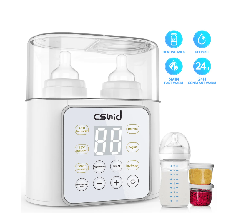 CSDBW Baby Bottle Warmer, 9-in-1 Fast Milk Warmer Babies Food Heater & Defrost