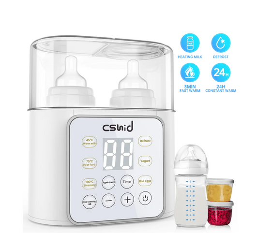 CSDBW Baby Bottle Warmer, 9-in-1 Fast Milk Warmer Babies Food Heater & Defrost