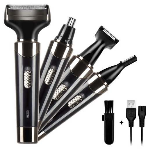 4 in 1 Electric Shaver for Men Women, Rechargeable Razor Waterproof Painless Epilator Nose Hair Removal Remover Facial Body Bikini Eyebrow Beard Sideburn Mustache Trimmer Clipper Grooming Groomer Kit